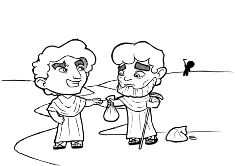 Luke 15 11 12 Father Gives The Prodigal Son His Inheritance Coloring Page